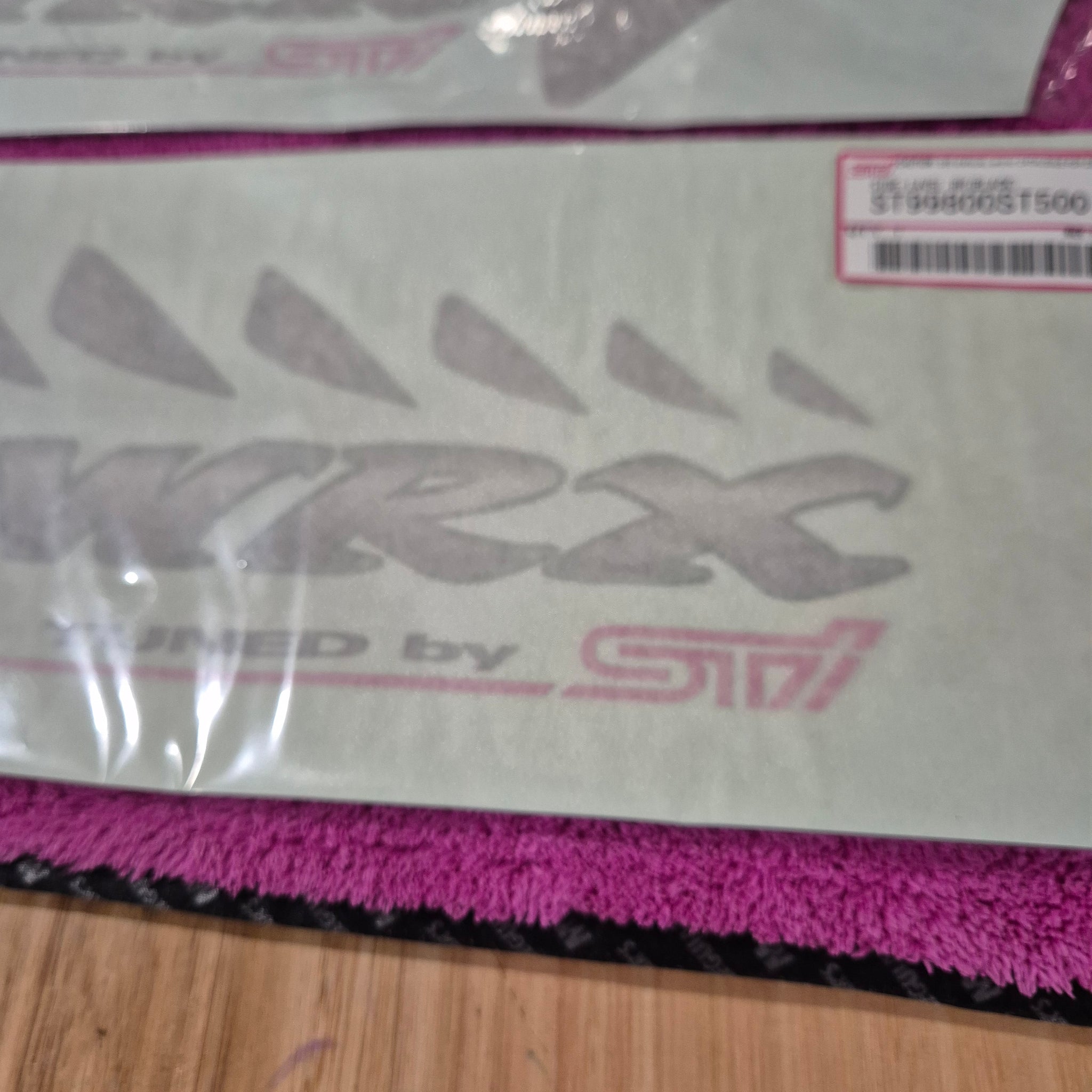Genuine OEM WRX Sti Type R Rear Side Fender Decal Sticker Set Pink STi