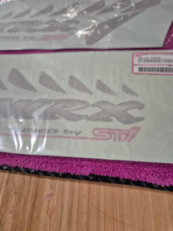 Genuine OEM WRX Sti Type R Rear Side Fender Decal Sticker Set Pink STi
