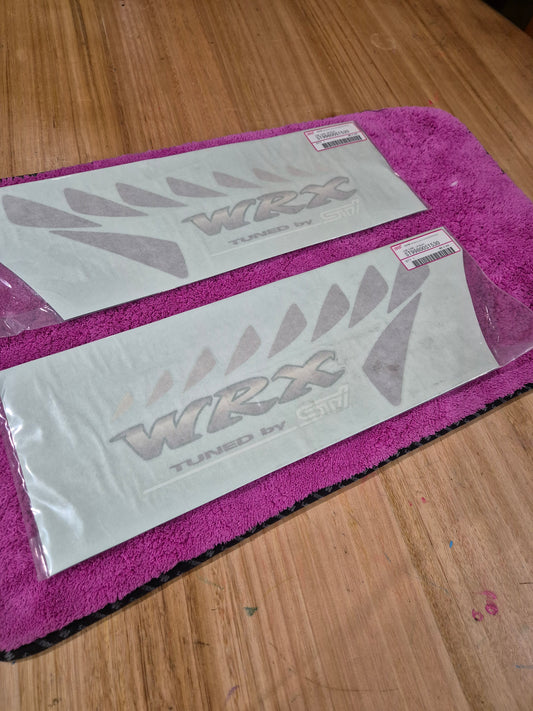 Genuine OEM WRX Sti Type R Rear Side Fender Decal Sticker Set White STi