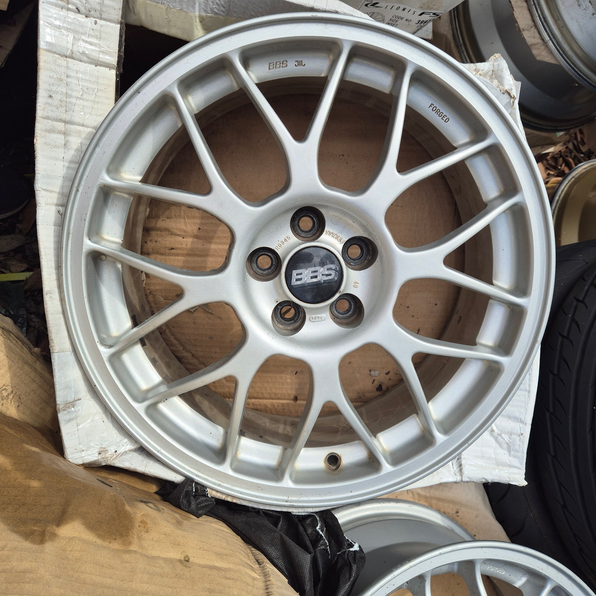 BBS STI RG345 5x100 17x7J ET48 Silver STI 22B lookalikes